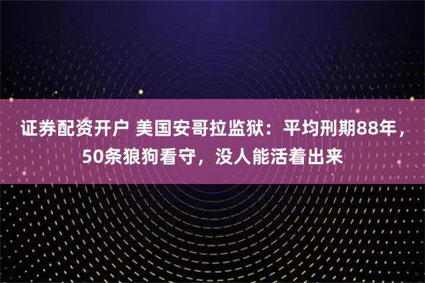 证券配资开户 美国安哥拉监狱：平均刑期88年，50条狼狗看守，没人能活着出来